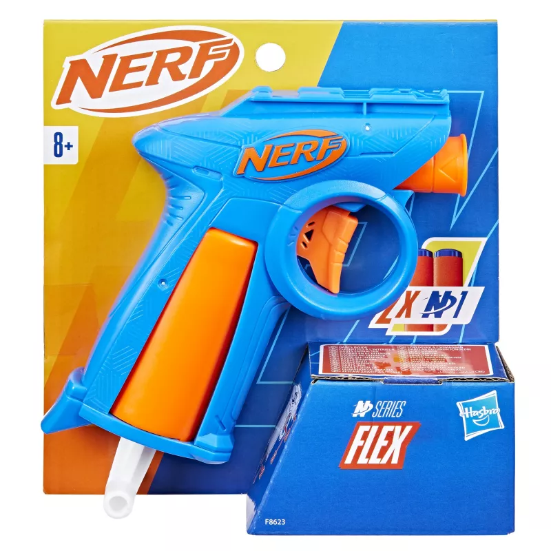 Nerf N Series Flex zilā un oranžā rokas blasteris 8+