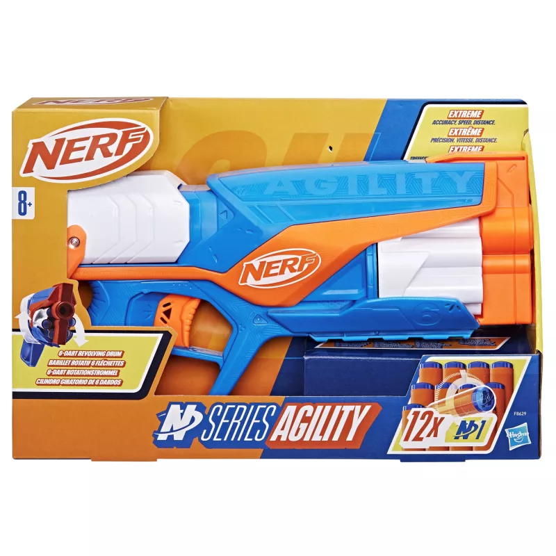 Rotaļu blasteris NERF N Series Agility zils oranžs balts 8 gadi