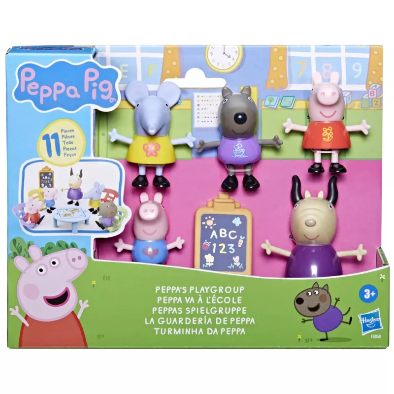 Hasbro Peppa Pig rotaļu komplekts “Bērnudārzs” ar 5 figūrām un 6 aksesuāriem, pirmsskolas rotaļlieta bērniem no 3 gadu vecuma