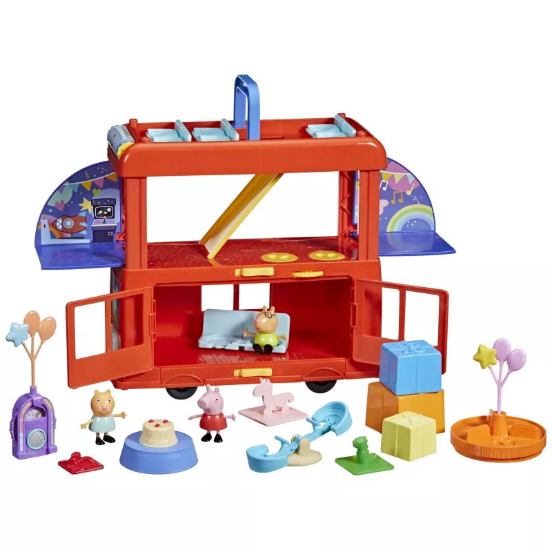 Peppa Pig 2-in-1 Ballīšu autobuss, Darbība/Piedzīvojumi, 3 gadi, Daudzkrāsains, Plastmasa