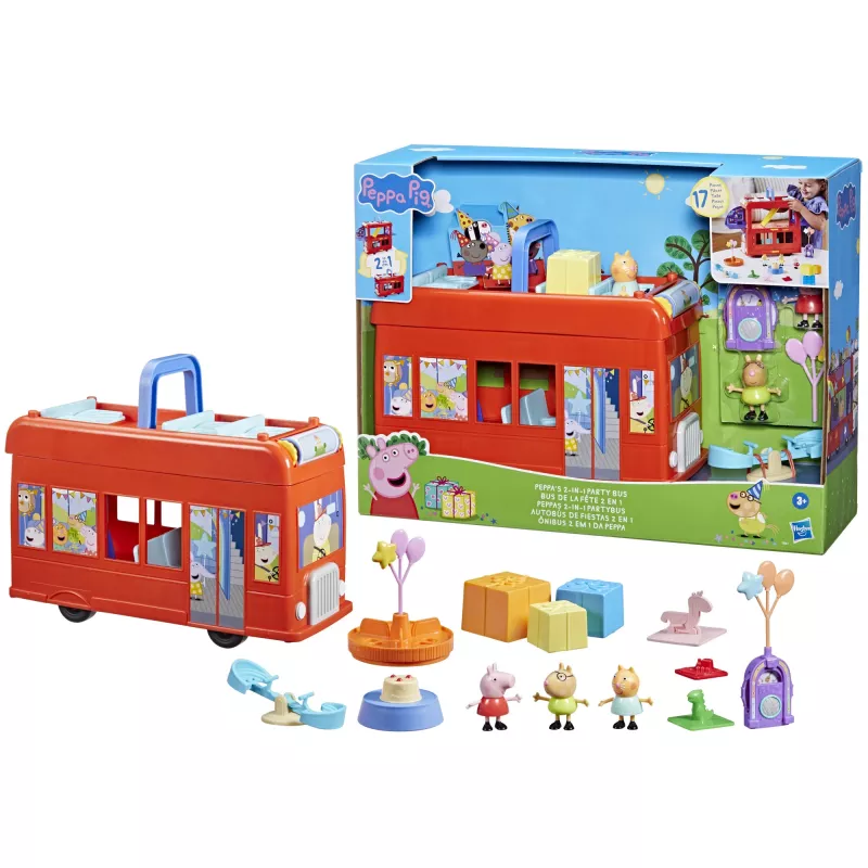 Peppa Pig 2-in-1 Ballīšu autobuss, Darbība/Piedzīvojumi, 3 gadi, Daudzkrāsains, Plastmasa