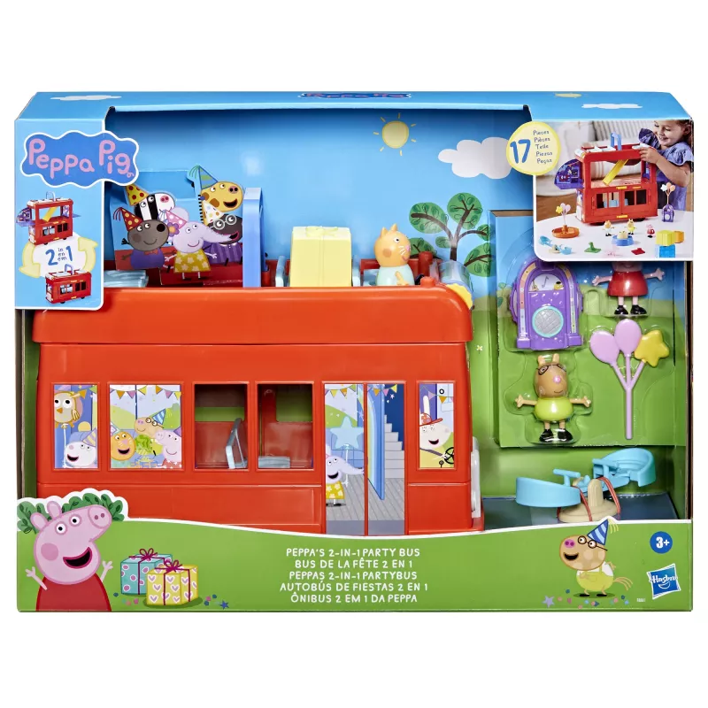 Peppa Pig 2-in-1 Ballīšu autobuss, Darbība/Piedzīvojumi, 3 gadi, Daudzkrāsains, Plastmasa