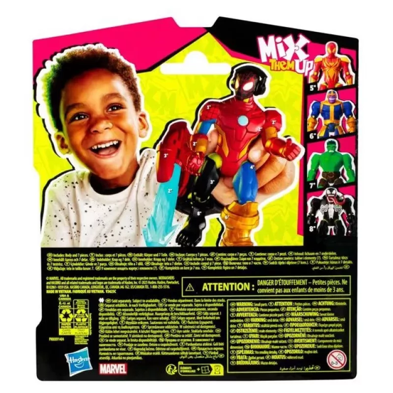 Marvel MixMashers Miles Morales Spider-Man Mix-And-Match, 4 gadi, Daudzkrāsains