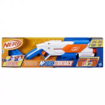 Nerf N Series Strikeback rotaļu blasteris zils oranžs balts 8+