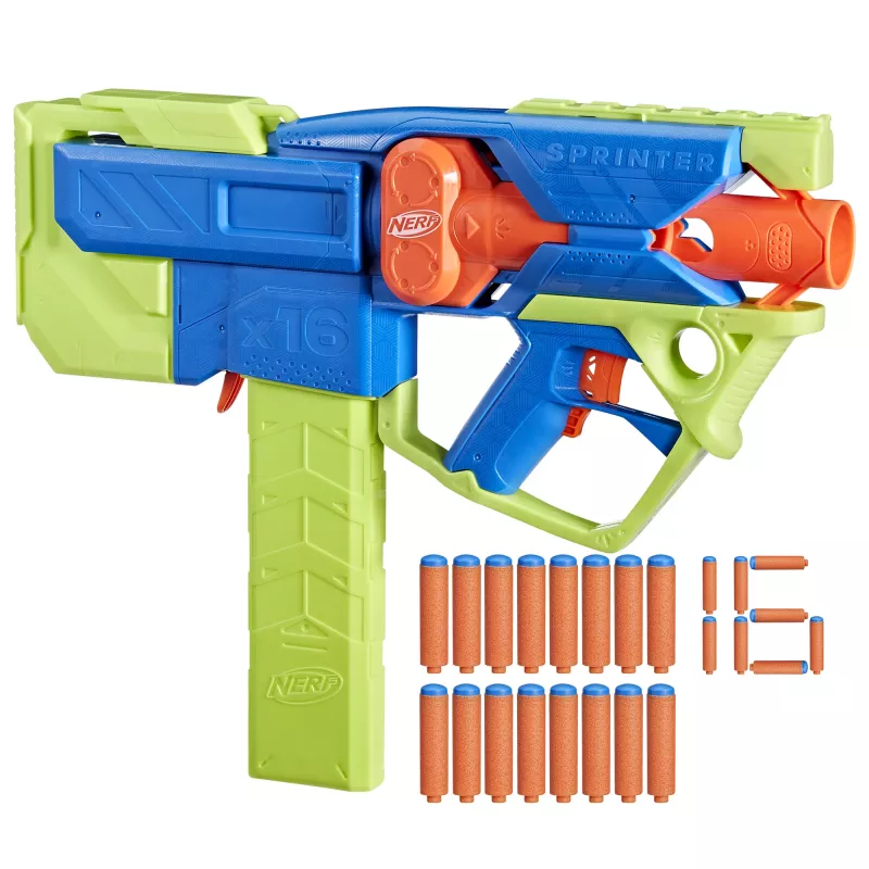 Nerf N Series Sprinter F8625 motorizēts šautriņu blasteris, zils/zaļš/oranžs