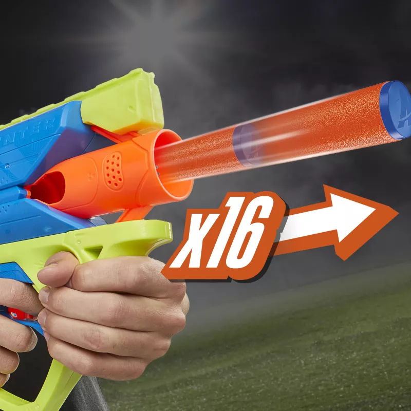 Nerf N Series Sprinter F8625 motorizēts šautriņu blasteris, zils/zaļš/oranžs