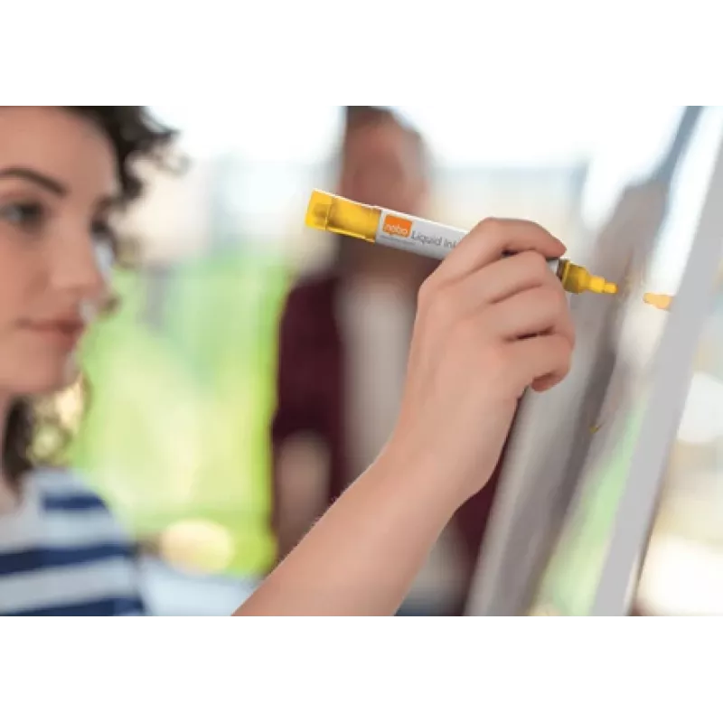 Nobo Liquid Ink baltās tāfeles marķieri ar lodveida galu, 10 iepakojumā, daudzkrāsaini