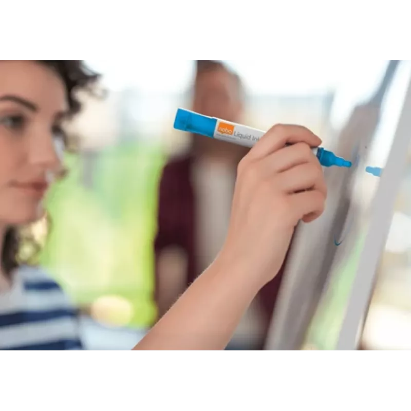 Nobo Liquid Ink baltās tāfeles marķieri ar lodveida galu, 10 iepakojumā, daudzkrāsaini