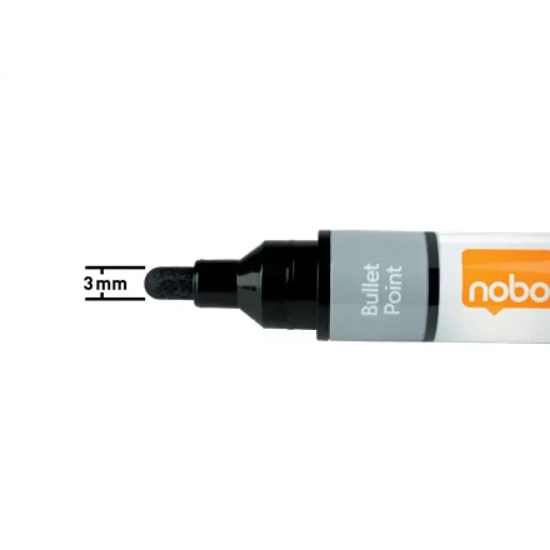 Nobo Liquid Ink baltās tāfeles marķieri ar lodveida galu, 10 iepakojumā, daudzkrāsaini
