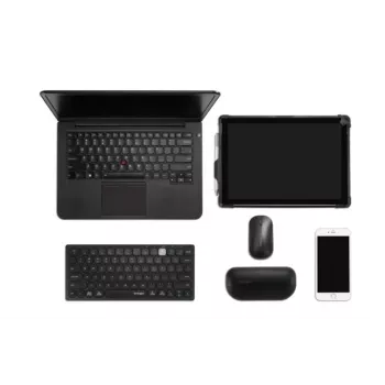 Kensington Dual Wireless Compact Keyboard - PN, Mini, Bezvadu, Bluetooth, QWERTY, Melns