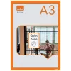 Nobo pašlīmējošs magnētiskais plakātu rāmis A3, oranžs
