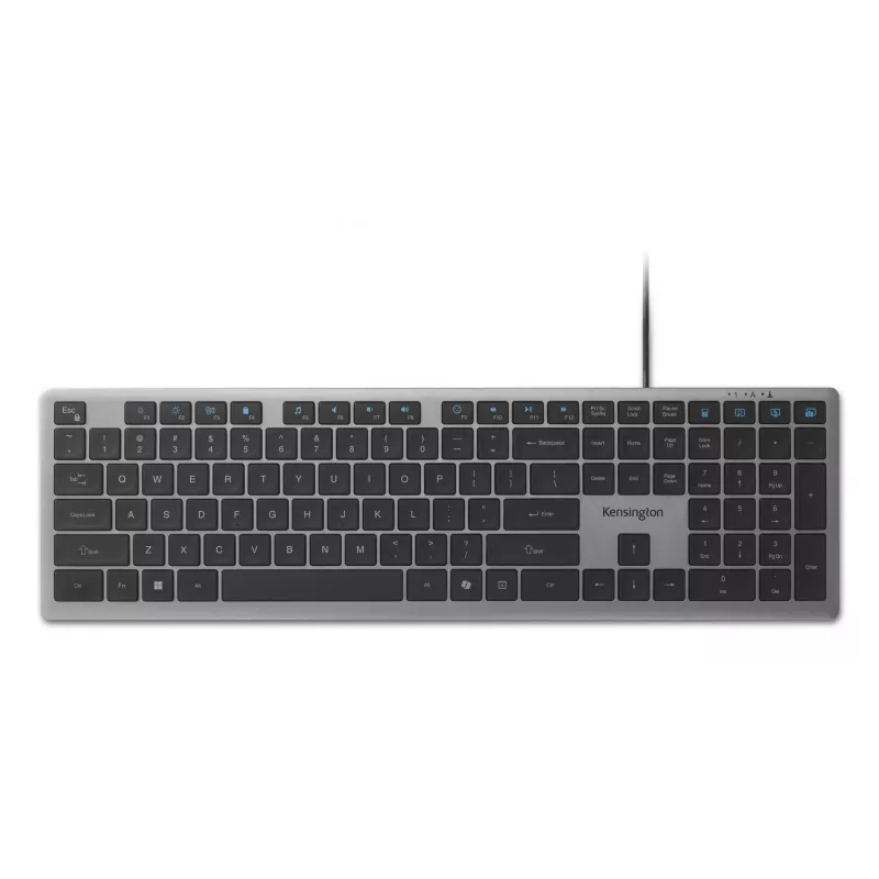 Kensington KB515 EQ vadu tastatūra ar USB-C/USB-A, pilnizmēra (100%), QWERTY, pelēka