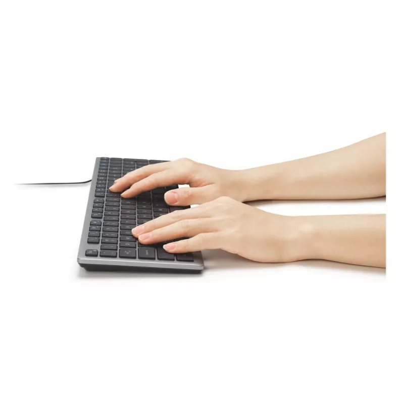 Kensington KB515 EQ vadu tastatūra ar USB-C/USB-A, pilnizmēra (100%), QWERTY, pelēka