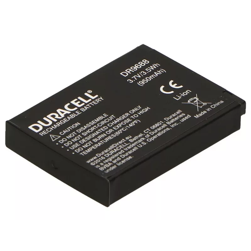 Duracell kameras akumulators - Samsung SLB-10A aizstājējs, 950 mAh, 3,7 V, litija-jonu