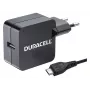 Duracell 2.4A sienas lādētājs telefonam/planšetei, iekštelpu, AC, 5 V, 2.4 A, melns