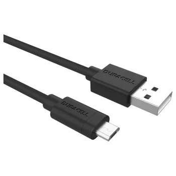 Duracell Sync/Charge kabelis 2 m Melns, USB A, Micro-USB A, 2.0