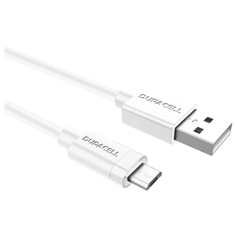 Duracell Sync/Charge kabelis 2 m balts, USB A — Micro-USB A, 2.0