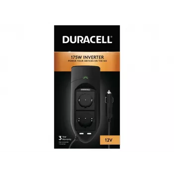 Duracell 175W Twin EU Socket Inverters, Universāls, Iekštelpām, 12 V, 175 W, 12 V, DC1-DC2