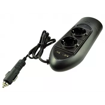 Duracell 175W Twin EU Socket Inverters, Universāls, Iekštelpām, 12 V, 175 W, 12 V, DC1-DC2