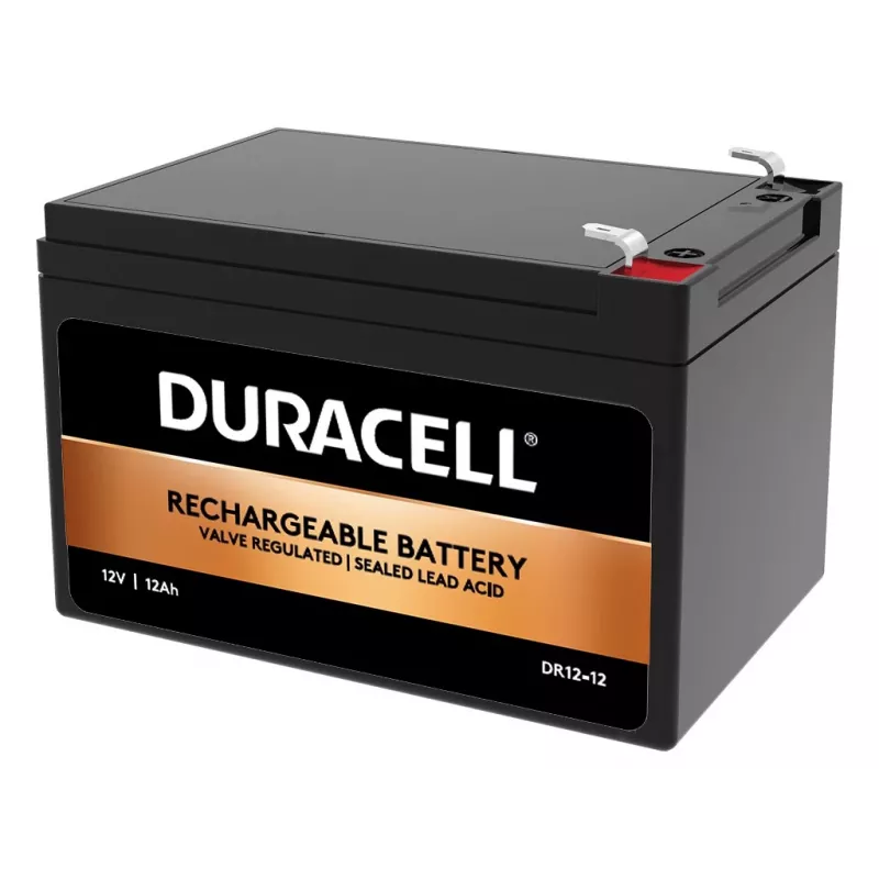 Duracell 12V 12Ah VRLA akumulators, noslēgts svina-skābes (VRLA), 12 V, 12 Ah, 12000 mAh, 144 Wh, melns