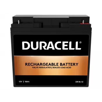 Duracell 12V 18Ah VRLA Akumulators, Hermētisks Svina-Skābes (VRLA), 12 V, 18 Ah, 18000 mAh, 216 Wh, Melns