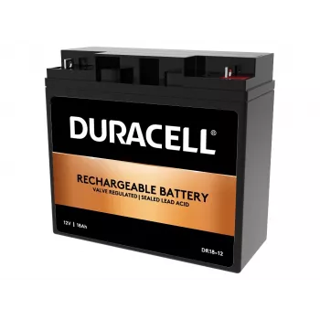 Duracell 12V 18Ah VRLA Akumulators, Hermētisks Svina-Skābes (VRLA), 12 V, 18 Ah, 18000 mAh, 216 Wh, Melns