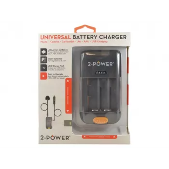 2-Power Universāls kameras akumulatoru lādētājs-Mazumtirdzniecība, Litija-jonu (Li-Ion), AA, AAA, Nē