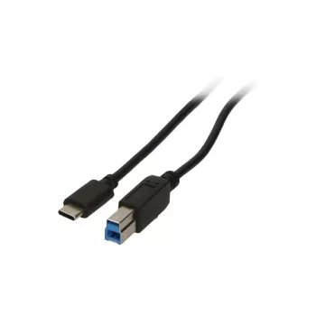 2-Power CAB5014A USB kabelis 1 m USB-C uz USB-B Melns