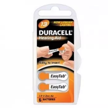 Duracell DA13 dzirdes aparāta baterija, vienreizējās lietošanas, cinka-gaisa, 1.4 V