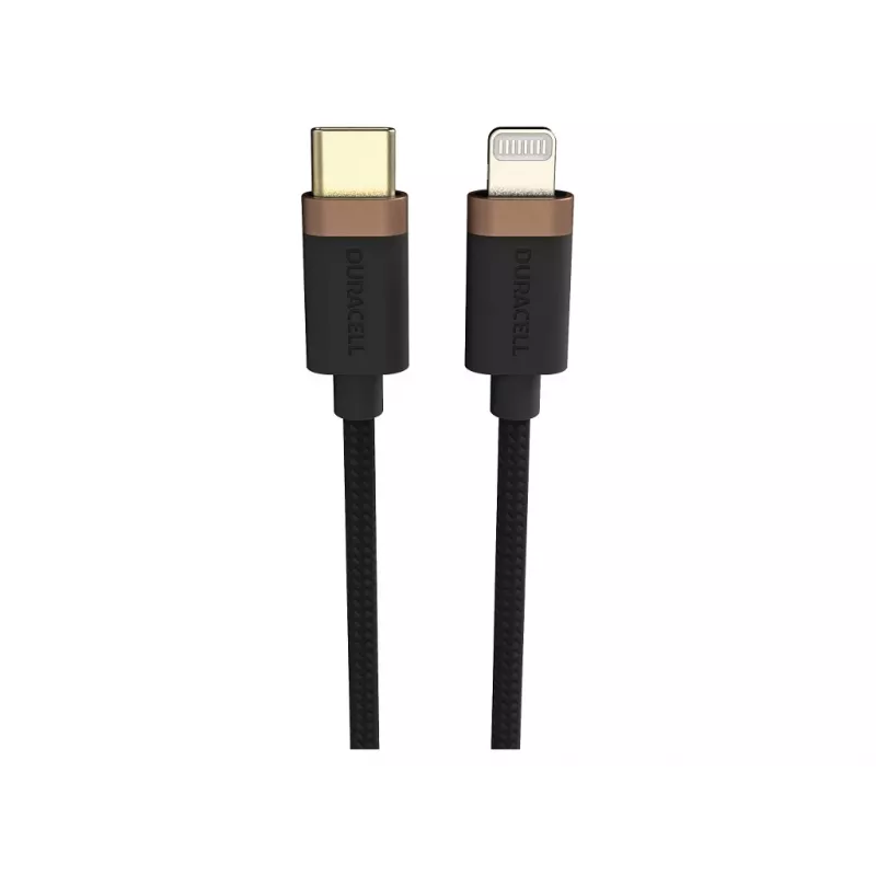 Duracell USB9022A Lightning kabelis, melns