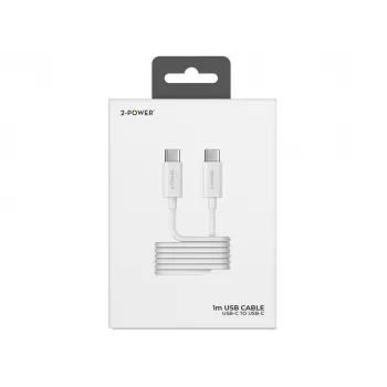 2-Power 2PUC1M04W 1 m USB-C uz USB-C kabelis balts