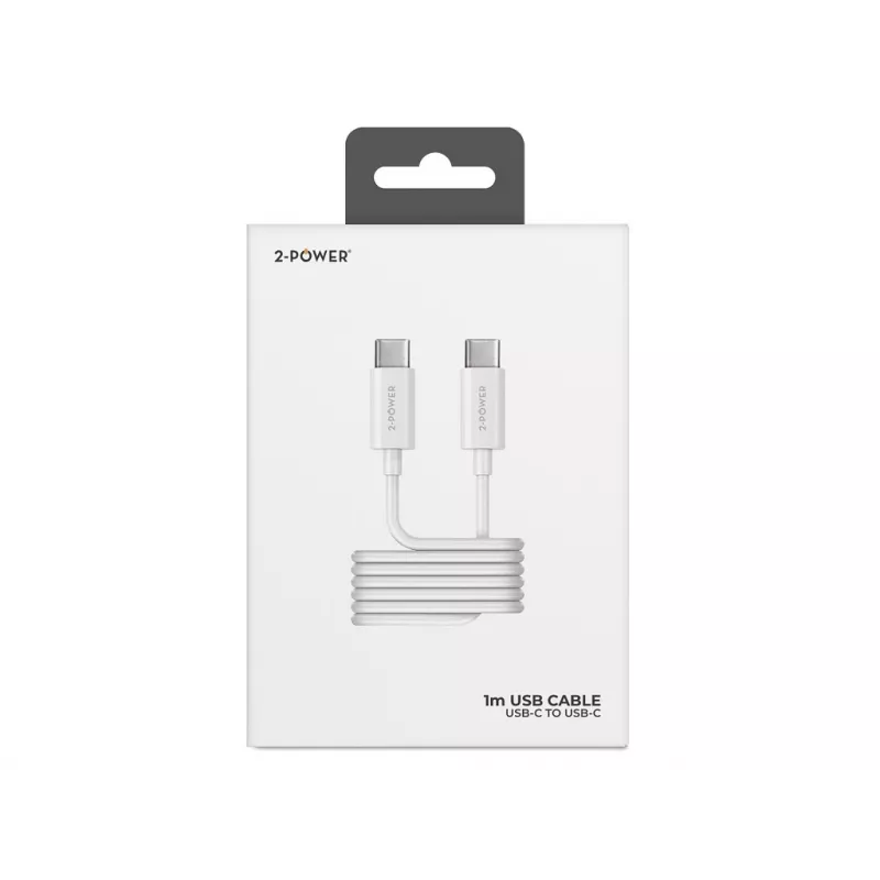 2-Power 2PUC1M04W 1 m USB-C uz USB-C kabelis balts