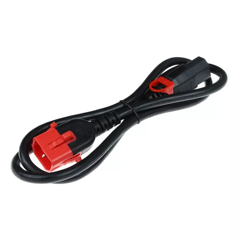 Strāvas kabelis ACT Powercord C13 IEC Lock+ - C14 IEC Lock Dual Locking melns 1,5 m, PC3602