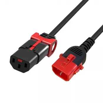 ACT barošanas vads C13 IEC Lock+ - C14 IEC Lock Dual Locking melns 2 m, PC3603