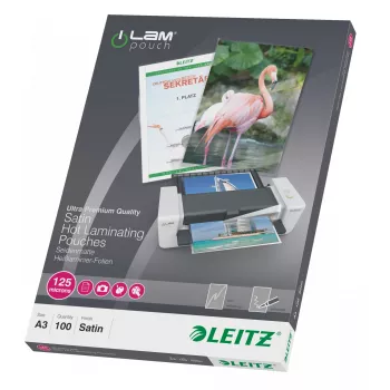 Leitz iLAM matētas A3 laminēšanas kabatiņas, 125 mikroni, 100 gab.