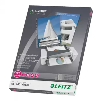 Leitz iLAM A4 laminēšanas kabatiņas ar caurumiem, 125 mikroni, 100 gab.