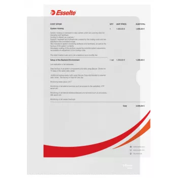 Esselte mape 120my A4, caurspīdīga PVC