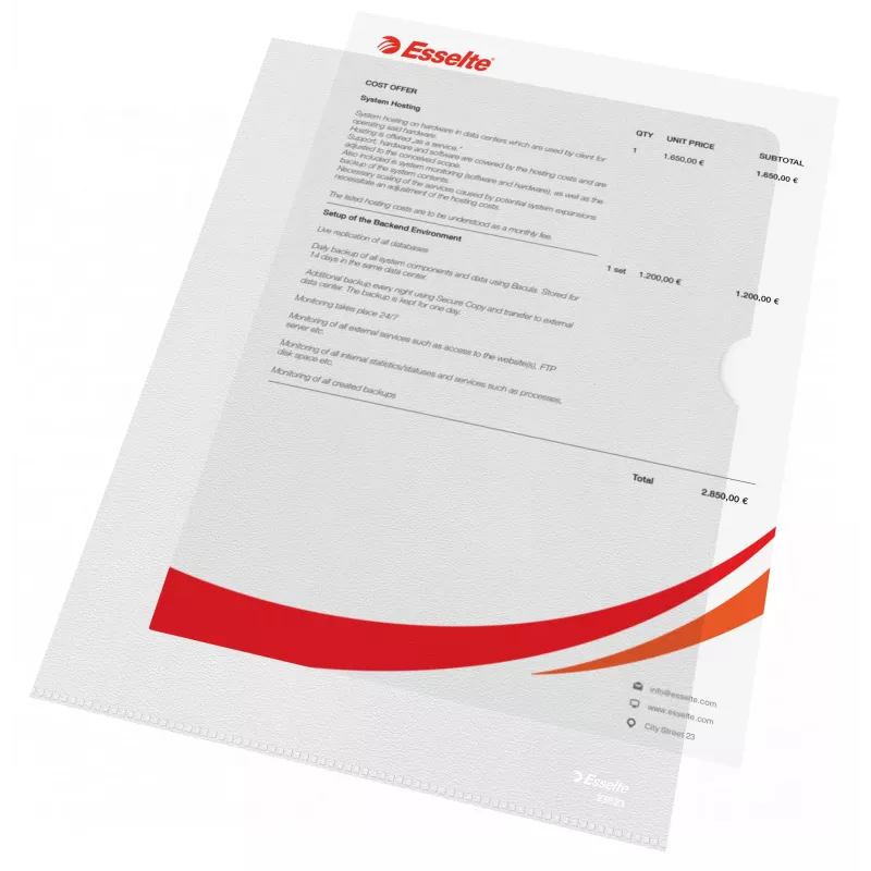 Esselte mape 120my A4, caurspīdīga PVC