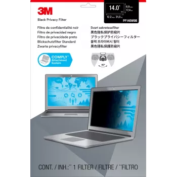 3M Privātuma filtrs 14 collu plata ekrāna klēpjdatoram, 35.6 cm (14 inch), 16:9, klēpjdators, bezrāmja displeja privātuma filtrs, pretatspīduma