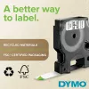 DYMO Rhino rūpnieciskās termokursējošās kabeļu marķēšanas caurules | 24 mm x 1,5 m | Melns uz balta | Pašlīmējošas | Rhino marķētājiem