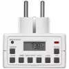 Viedā kontaktligzda MicroConnect GRUTIMER3 — iekštelpu taimera kontaktligzda ar LCD, 110×81×78 mm, balta