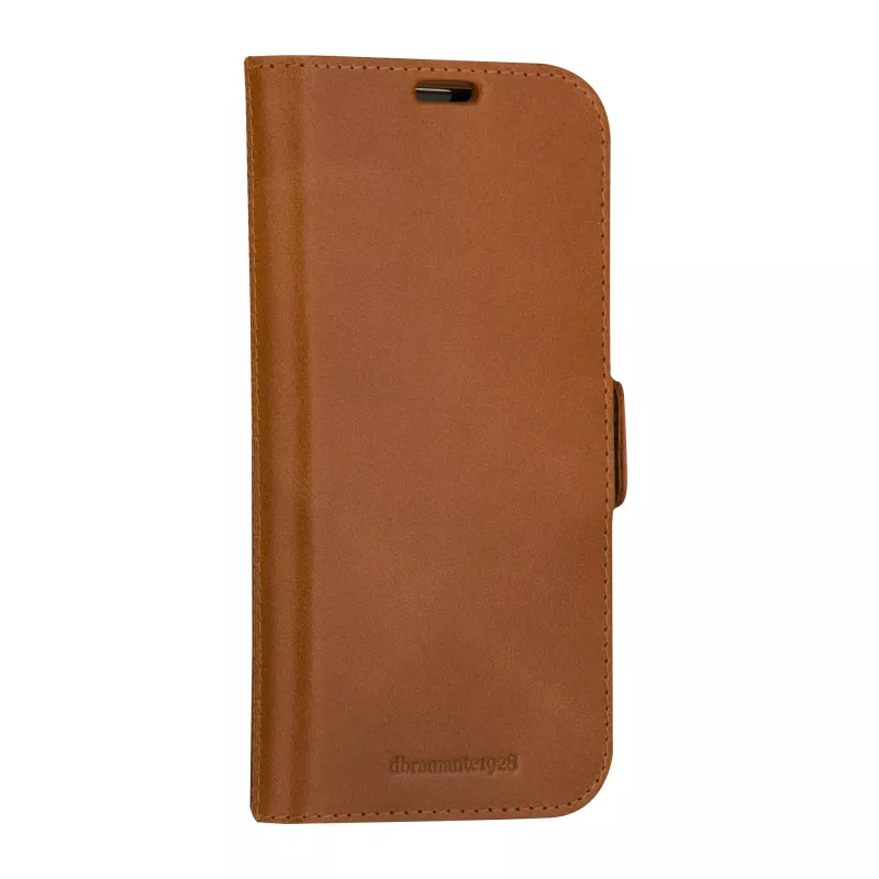 Folio telefona maciņš dbramante1928 Copenhagen iPhone 15 Pro — iedegums, 3 kabatiņas kartēm, monohromatiski brūns