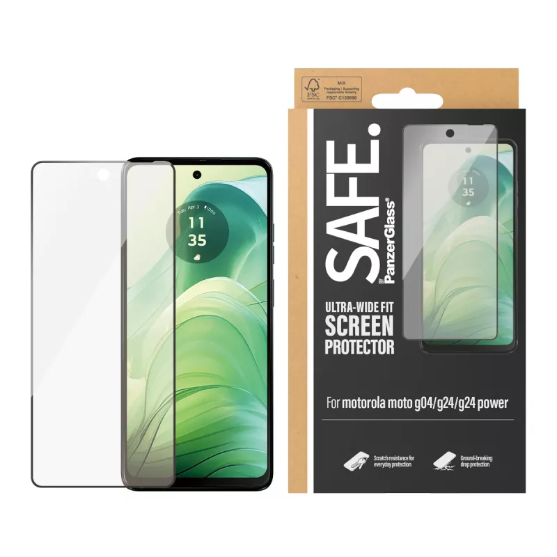 PanzerGlass SAFE. by ® Ekrāna aizsargs Motorola moto G04 | G24 | G24 power | Ultra-Wide Fit