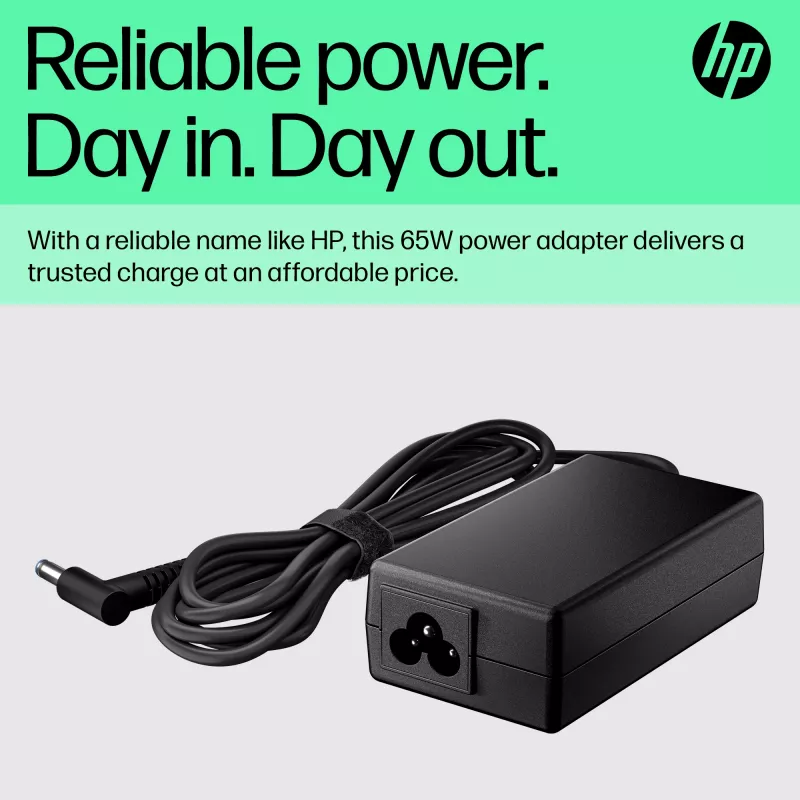 HP 65W Smart AC lādētājs klēpjdatoriem, iekštelpu, 65 W, saderīgs ar HP ProBook 440 G6, 450 G6, ProBook x360 11 un citiem, melns