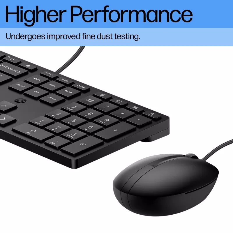 Vadu tastatūras un peles komplekts HP 320MK — USB, membrānas tastatūra, melns