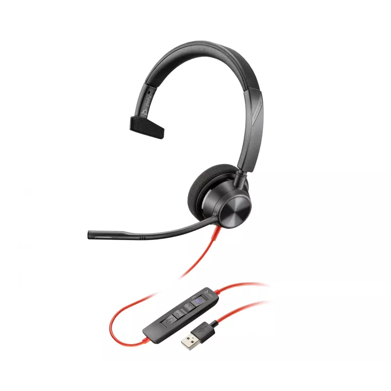 HP Poly Blackwire 3310 Microsoft Teams sertificētas austiņas ar USB-C/A adapteri TAA