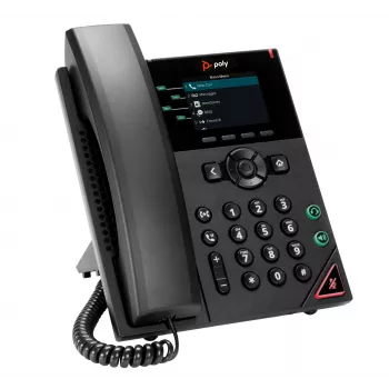 HP Poly VVX 250 IP telefons ar 4 līnijām, PoE, melns, LCD 320x240