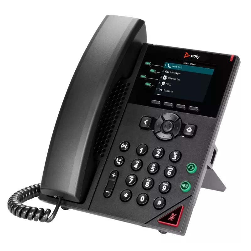 HP Poly VVX 250 IP telefons ar 4 līnijām, PoE, melns, LCD 320x240