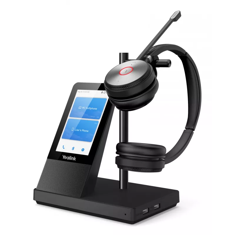 Yealink WH66 DECT bezvadu austiņas — Dual Teams, Bluetooth, supraaurālas, galvas saite, 20–20000 Hz, 127 g, Melna