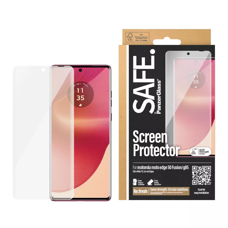 PanzerGlass SAFE. by ® Ekrāna aizsargs Motorola Moto edge 50 Fusion | G85 | Ultra-Wide Fit